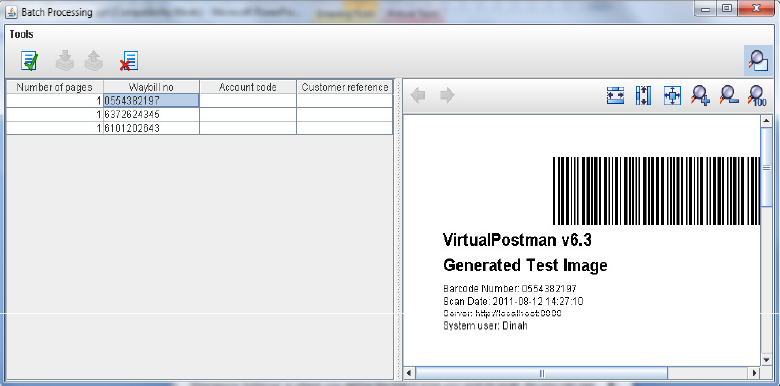 Virtual Postman Scan Client After Scanning